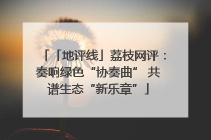 「地评线」荔枝网评：奏响绿色“协奏曲” 共谱生态“新乐章”