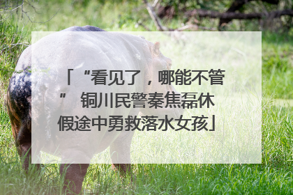 “看见了，哪能不管” 铜川民警秦焦磊休假途中勇救落水女孩