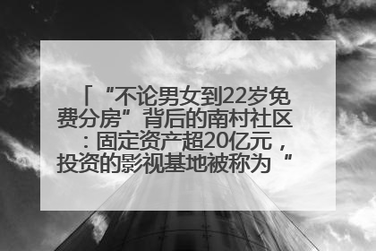 “不论男女到22岁免费分房”背后的南村社区：固定资产超20亿元，投资的影视基地被称为“山村好莱坞”