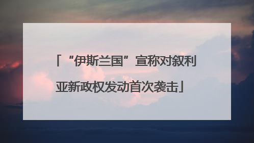 “伊斯兰国”宣称对叙利亚新政权发动首次袭击