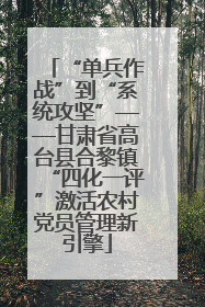 “单兵作战”到“系统攻坚”——甘肃省高台县合黎镇“四化一评”激活农村党员管理新引擎