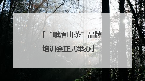 “峨眉山茶”品牌培训会正式举办