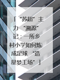 “苏超”主力 “溯源” 记：一所乡村小学如何炼成足球 “造星梦工场”
