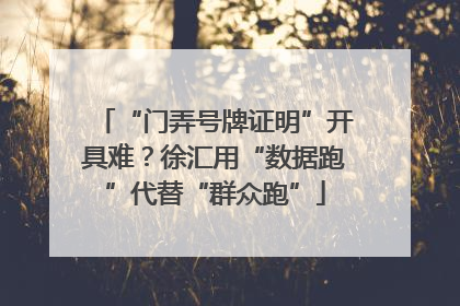 “门弄号牌证明”开具难？徐汇用“数据跑”代替“群众跑”