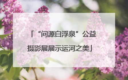“问源白浮泉”公益摄影展展示运河之美