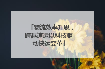 物流效率升级，跨越速运以科技驱动快运变革