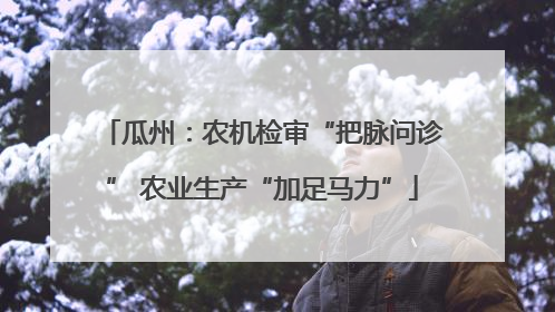 瓜州：农机检审“把脉问诊” 农业生产“加足马力”