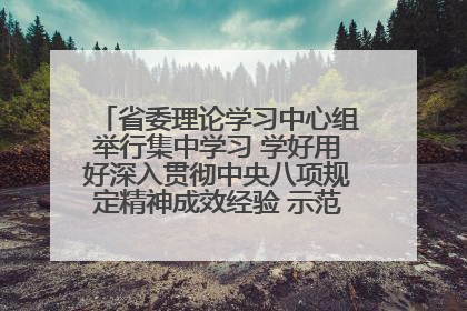 省委理论学习中心组举行集中学习 学好用好深入贯彻中央八项规定精神成效经验 示范带头持续推动全省学习教育走深走实