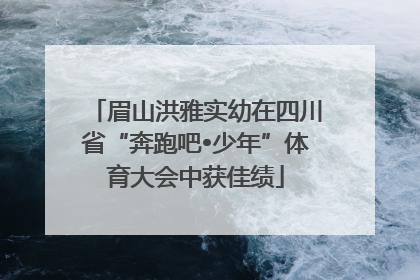 眉山洪雅实幼在四川省“奔跑吧•少年”体育大会中获佳绩