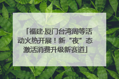 福建·厦门台湾周等活动火热开展！新“夜”态激活消费升级新赛道