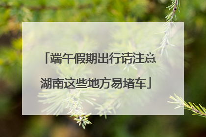 端午假期出行请注意 湖南这些地方易堵车
