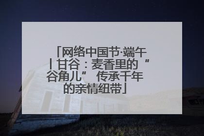网络中国节·端午丨甘谷：麦香里的“谷角儿” 传承千年的亲情纽带