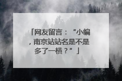 网友留言：“小编，南京站站名是不是多了一横？”