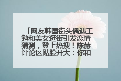 网友韩国街头偶遇王勉和美女逛街引发恋情猜测，登上热搜！陈赫评论区贴脸开大：你和谁逛街？我也想知道