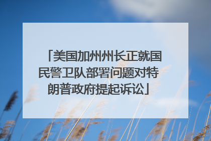 美国加州州长正就国民警卫队部署问题对特朗普政府提起诉讼