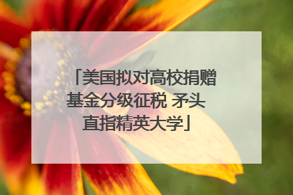 美国拟对高校捐赠基金分级征税 矛头直指精英大学