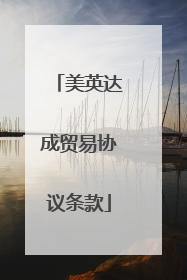 美英达成贸易协议条款