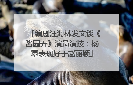 编剧汪海林发文谈《酱园弄》演员演技：杨幂表现好于赵丽颖