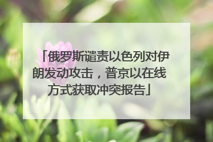 俄罗斯谴责以色列对伊朗发动攻击，普京以在线方式获取冲突报告