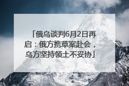 俄乌谈判6月2日再启：俄方携草案赴会，乌方坚持领土不妥协