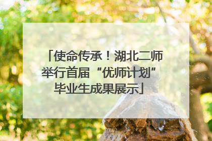 使命传承！湖北二师举行首届“优师计划”毕业生成果展示
