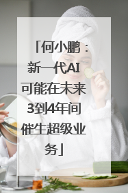 何小鹏：新一代AI可能在未来3到4年间催生超级业务
