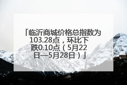 临沂商城价格总指数为103.28点，环比下跌0.10点（5月22日—5月28日）