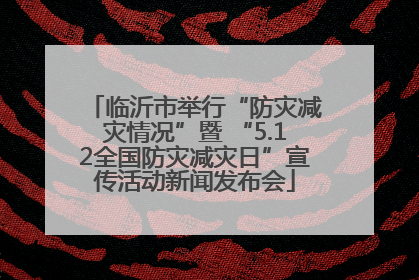 临沂市举行“防灾减灾情况”暨 “5.12全国防灾减灾日”宣传活动新闻发布会