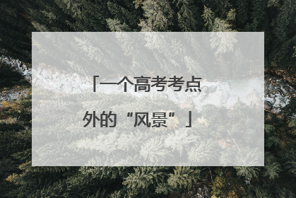 一个高考考点外的“风景”