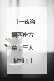 一夜盗掘两座古墓，三人被抓！