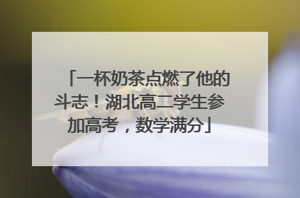 一杯奶茶点燃了他的斗志！湖北高二学生参加高考，数学满分