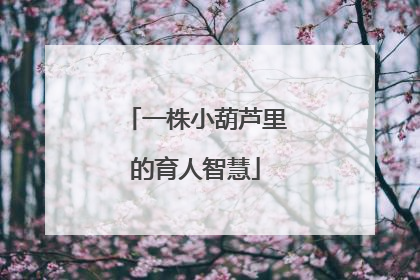 一株小葫芦里的育人智慧