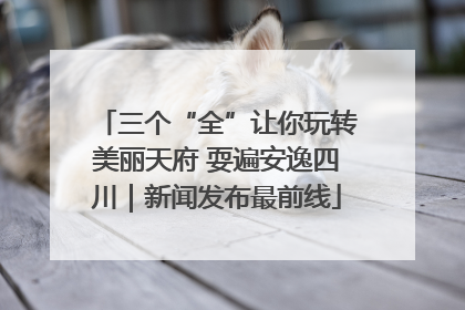 三个“全”让你玩转美丽天府 耍遍安逸四川｜新闻发布最前线
