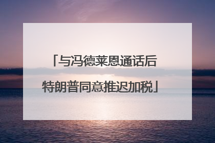 与冯德莱恩通话后 特朗普同意推迟加税