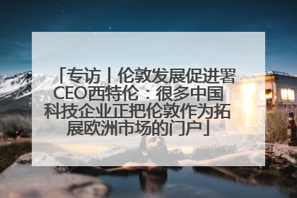 专访丨伦敦发展促进署CEO西特伦：很多中国科技企业正把伦敦作为拓展欧洲市场的门户
