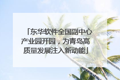 东华软件全国副中心产业园开园，为青岛高质量发展注入新动能