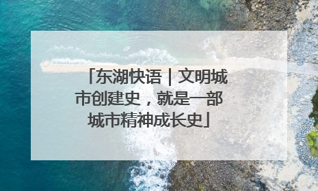 东湖快语｜文明城市创建史，就是一部城市精神成长史