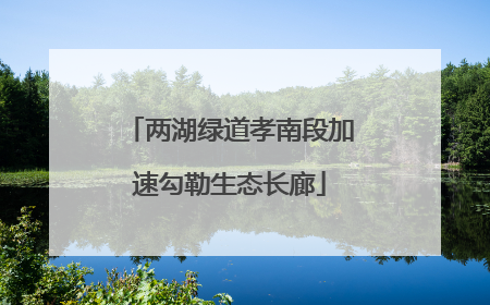 两湖绿道孝南段加速勾勒生态长廊