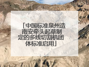 中国标准泉州造 南安牵头起草制定的多线切割机团体标准启用