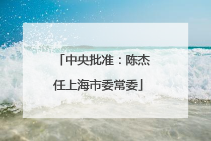 中央批准：陈杰任上海市委常委