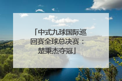 中式九球国际巡回赛全球总决赛：楚秉杰夺冠