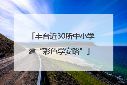 丰台近30所中小学建“彩色学安路”