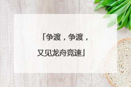 争渡，争渡，又见龙舟竞速