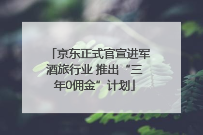 京东正式官宣进军酒旅行业 推出“三年0佣金”计划