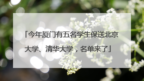 今年厦门有五名学生保送北京大学、清华大学，名单来了