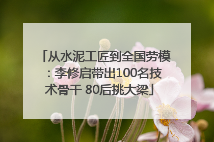 从水泥工匠到全国劳模：李修启带出100名技术骨干 80后挑大梁