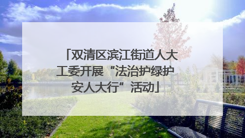 双清区滨江街道人大工委开展“法治护绿护安人大行”活动