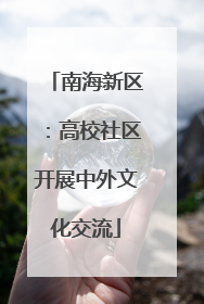 南海新区：高校社区开展中外文化交流