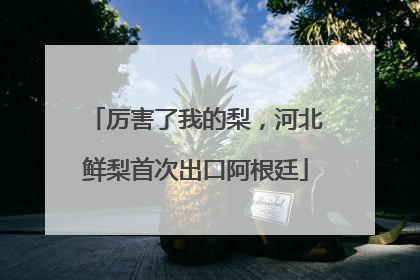 厉害了我的梨，河北鲜梨首次出口阿根廷