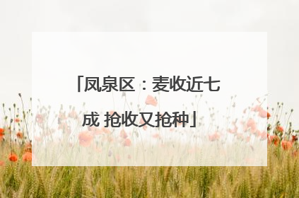 凤泉区：麦收近七成 抢收又抢种